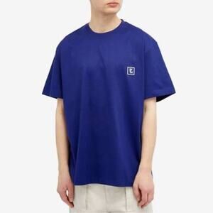 Wooyoungmi Paris Back Logo Tee Blue Oversized Cotton Shirt EU 44